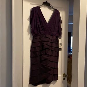 Adrianna Papell Dress, Deep Purple, Size 14